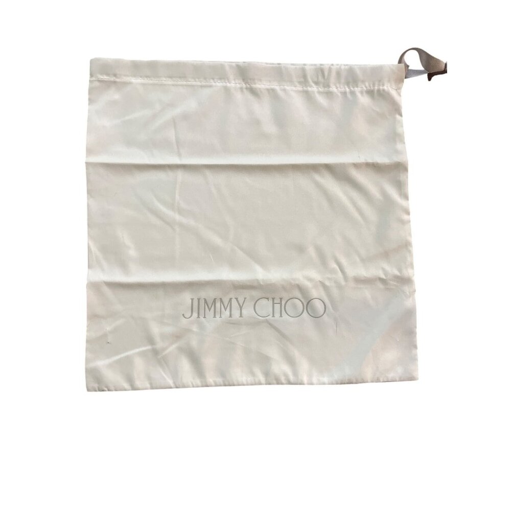 Jimmy Choo White Drawstring Dust Bag 14" X 13.75" For Shoes Or Accessories
